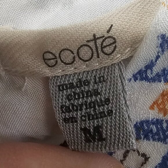 Ecote White Blue Tunic Tank Aztec Boho Festival M - Picture 9 of 11